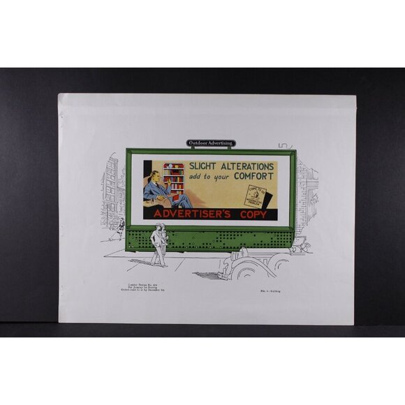 Vintage advertisement test print page modern man, Billboard design advertising - Picture 2 of 5